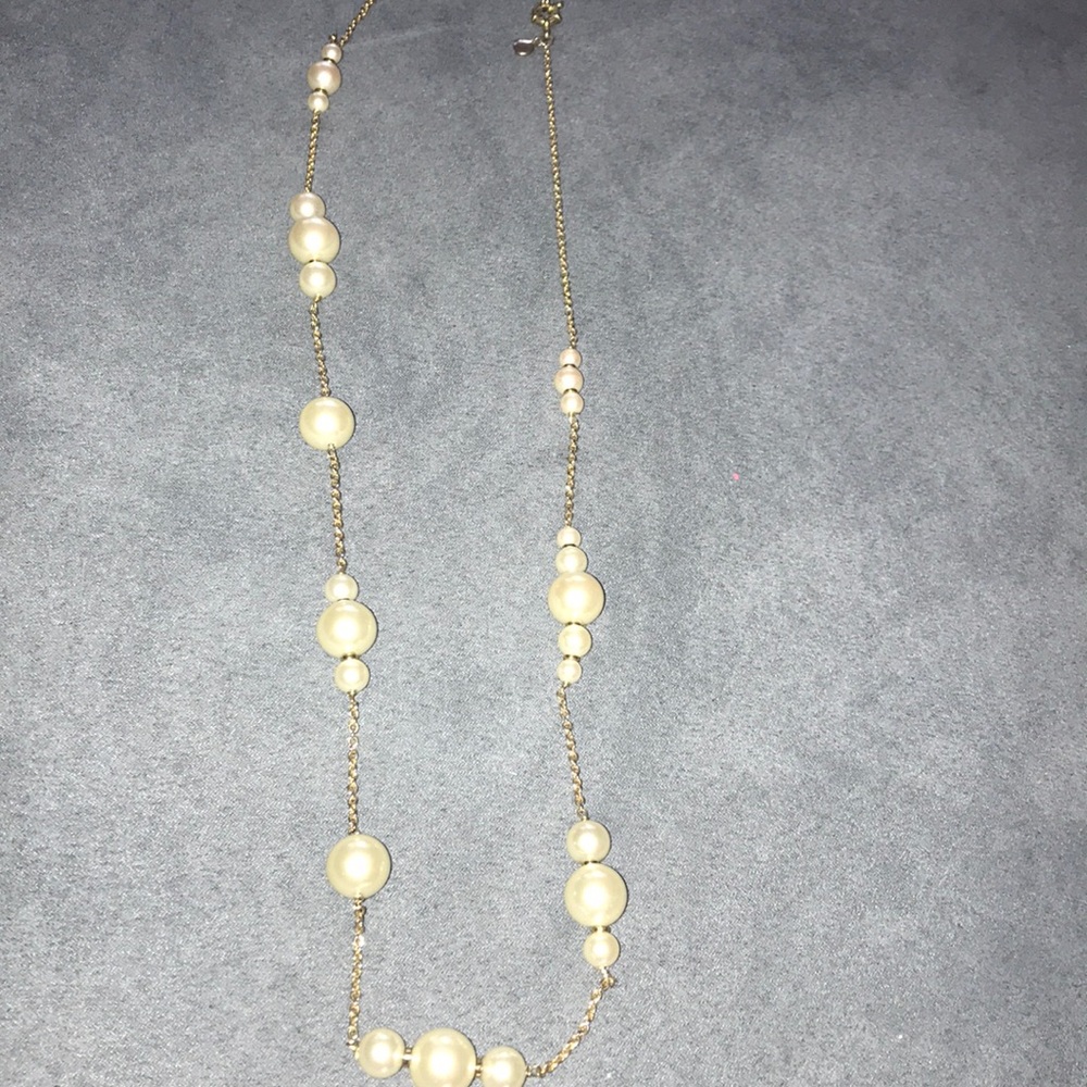 JCrew gold and pearl necklace